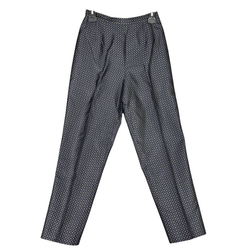 Talbots Silk Pants Womens Petite 6 Taper Trouser Diamond‎ Career Office Business